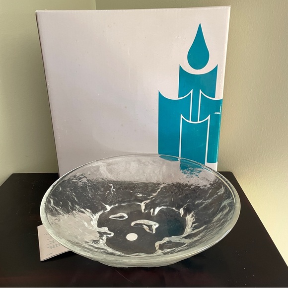 Retired Partylite "Iceland" 3-Wick Candle Holder Glass Bowl NEW OLD STOCK - Picture 1 of 7